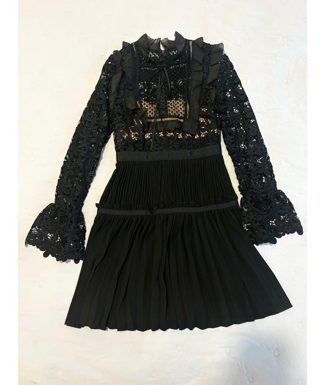 SELF-PORTRAIT Черное полиэстеровое коктейльное платье, фото 8