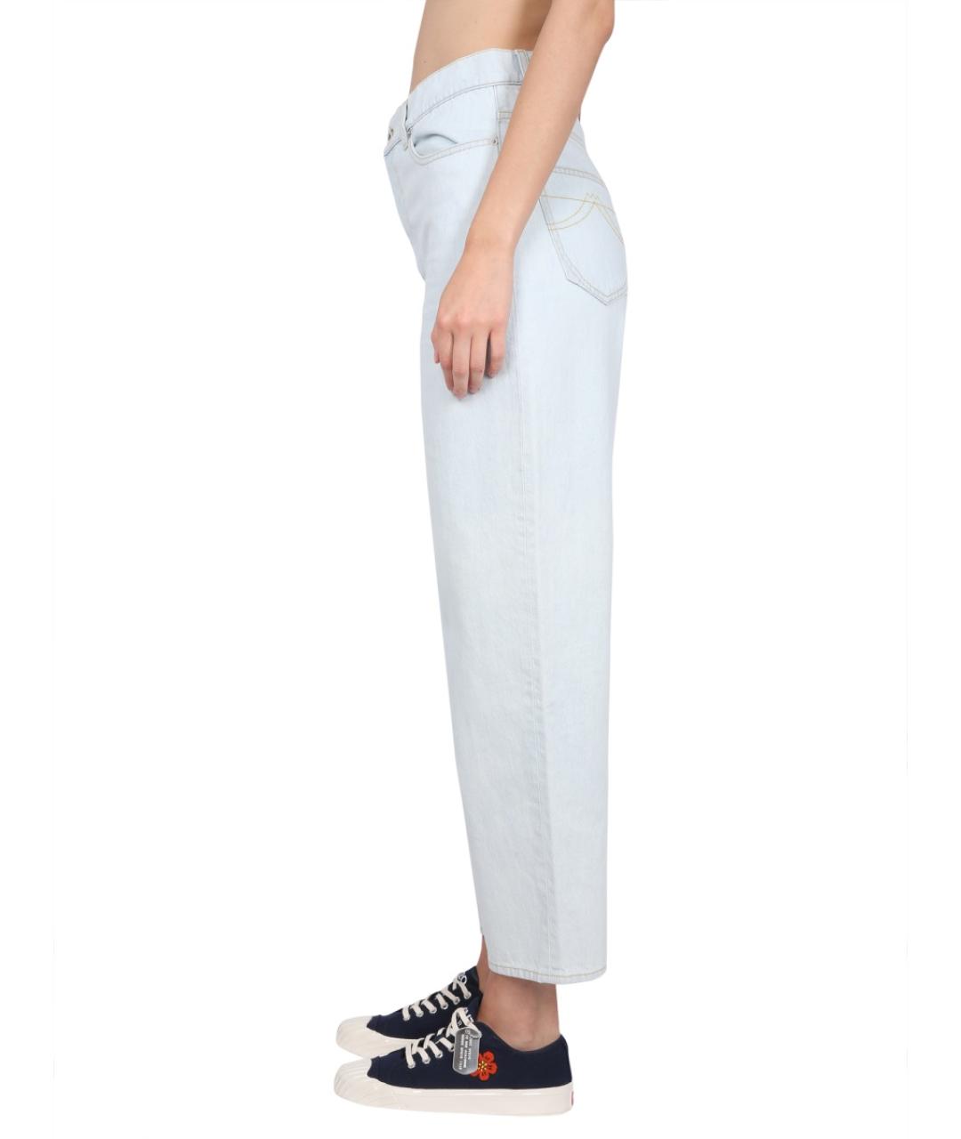 KENZO Голубые хлопковые прямые джинсы, фото 4