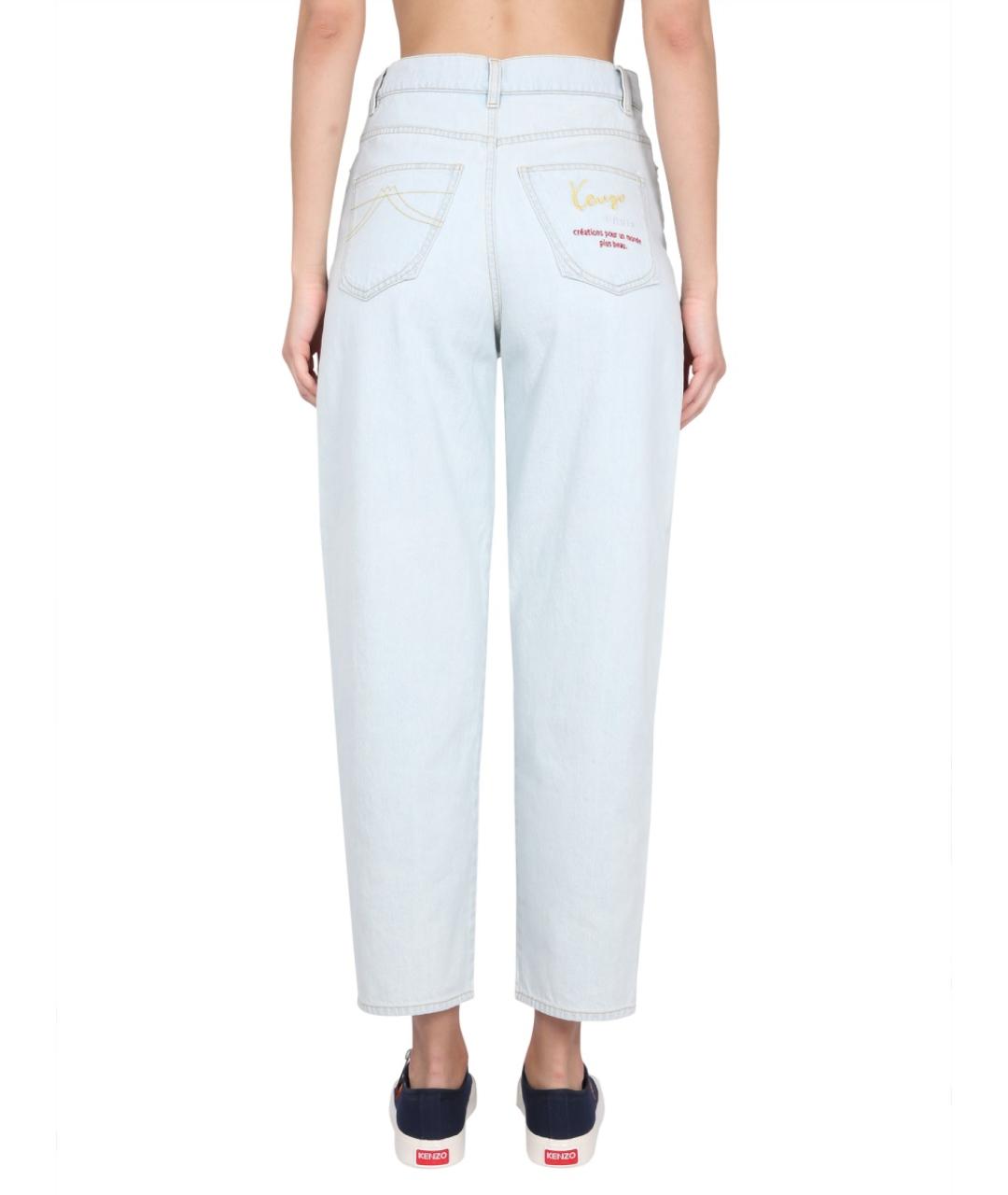 KENZO Голубые хлопковые прямые джинсы, фото 5