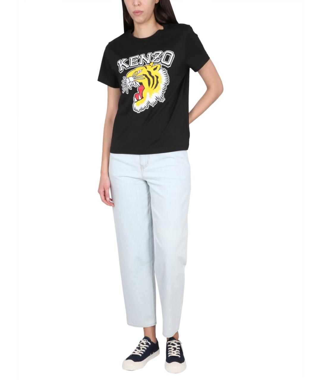 KENZO Голубые хлопковые прямые джинсы, фото 3