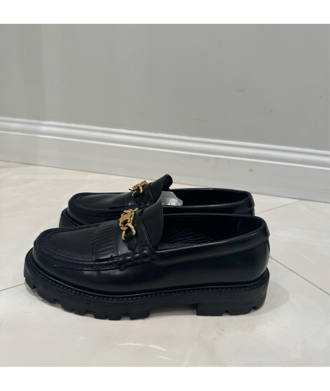 CELINE Черные кожаные лоферы, фото 4