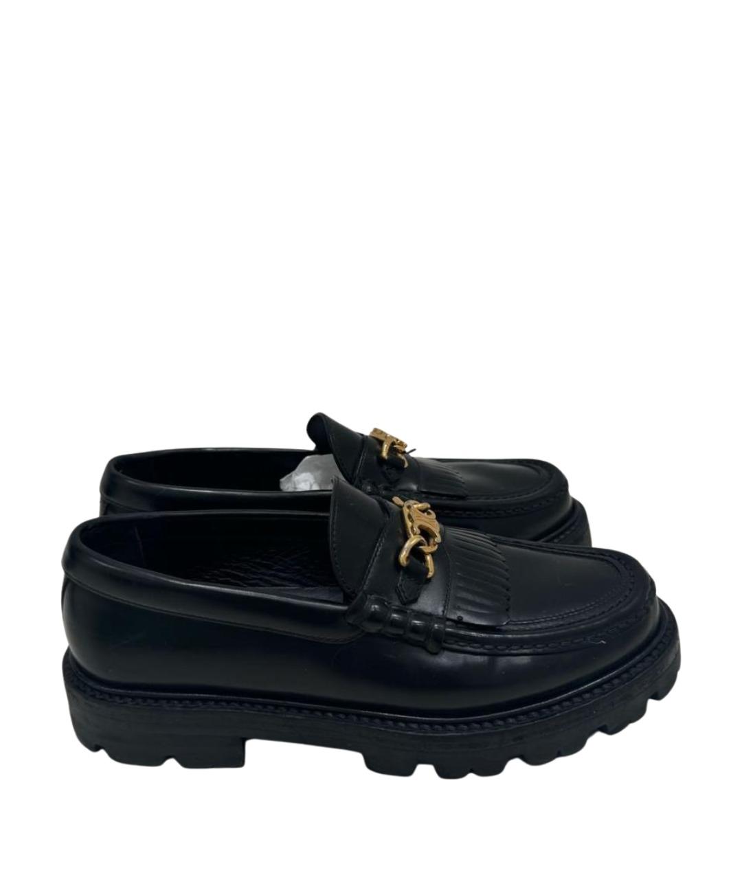 CELINE Черные кожаные лоферы, фото 1