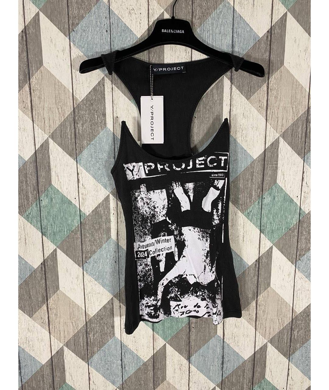 Y/PROJECT Черная хлопковая майка, фото 3