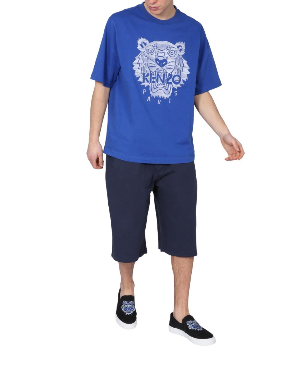 KENZO Синие хлопковые шорты, фото 2