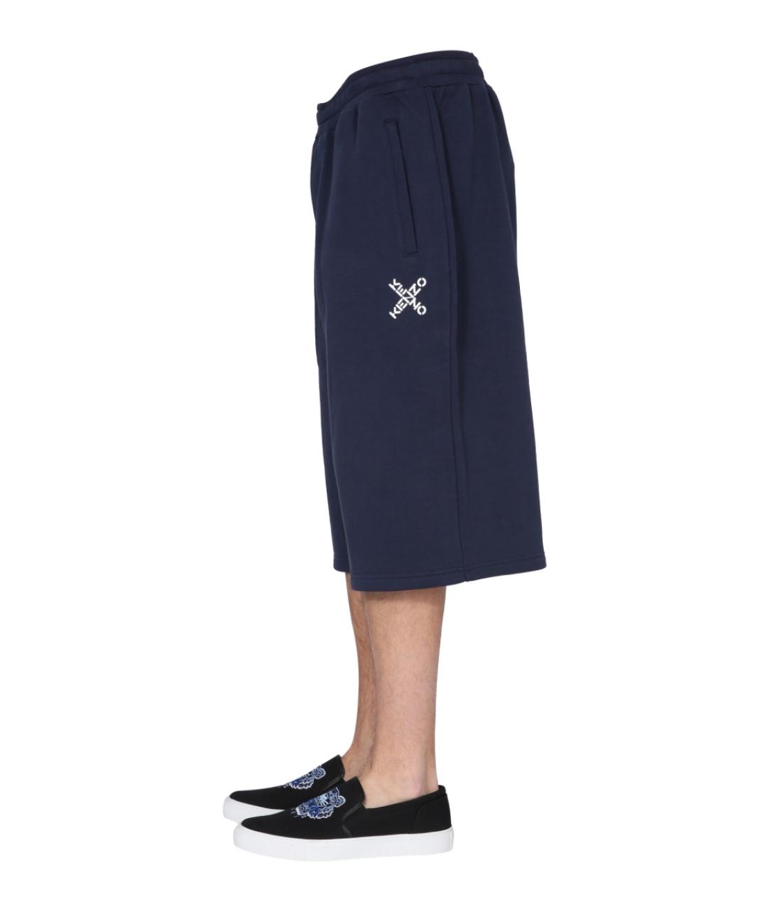 KENZO Синие хлопковые шорты, фото 3