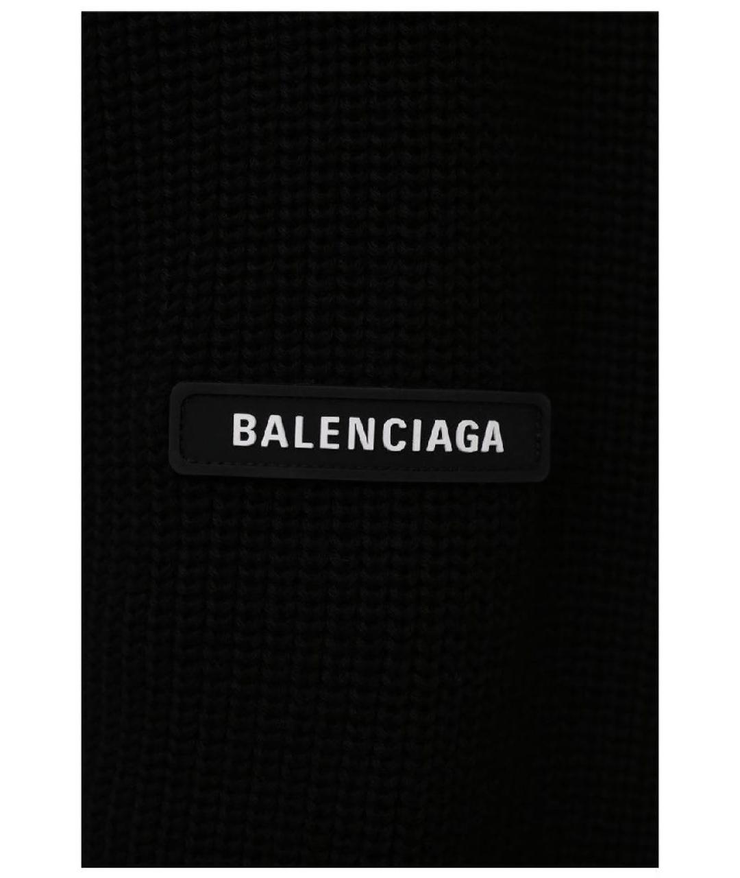 BALENCIAGA Черный хлопко-эластановый джемпер / свитер, фото 4