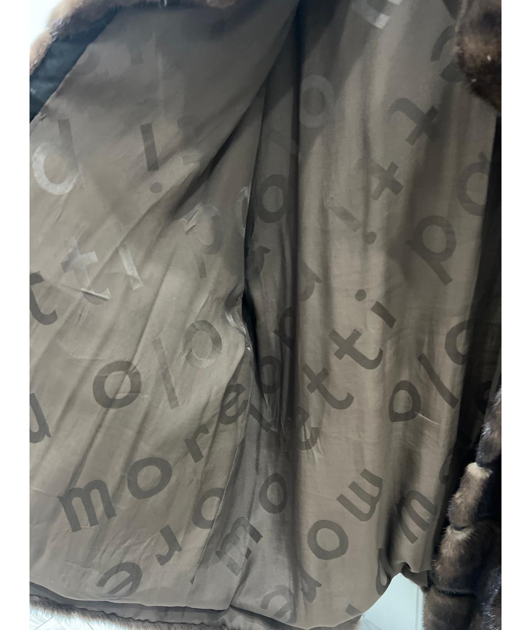 PAOLO MORETTI Коричневая меховая шуба, фото 3