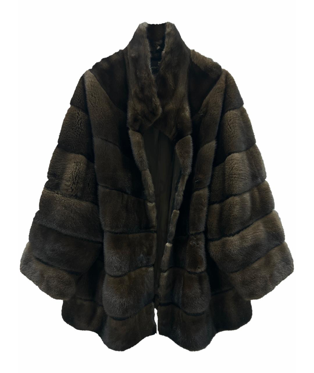 PAOLO MORETTI Коричневая меховая шуба, фото 1