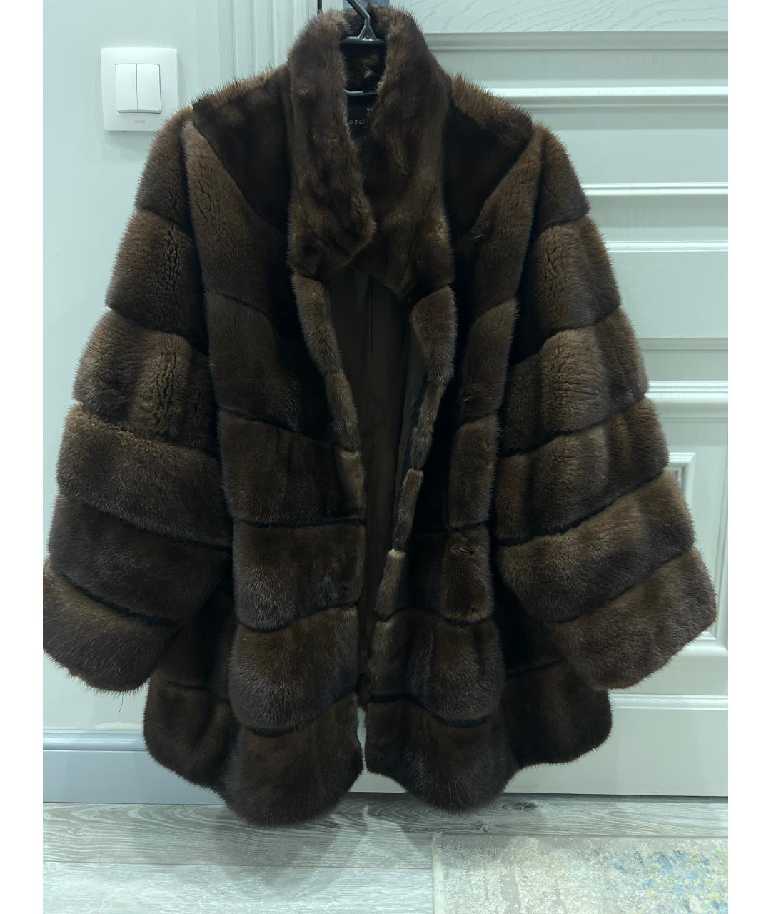 PAOLO MORETTI Коричневая меховая шуба, фото 4