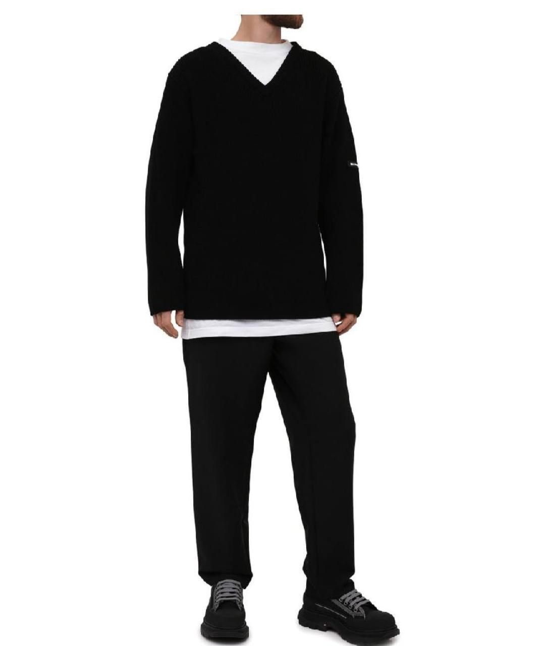 BALENCIAGA Черный хлопковый джемпер / свитер, фото 5