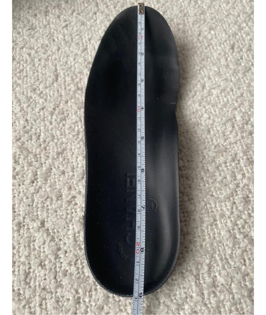 CHANEL BEAUTY Черные кожаные кеды, фото 5