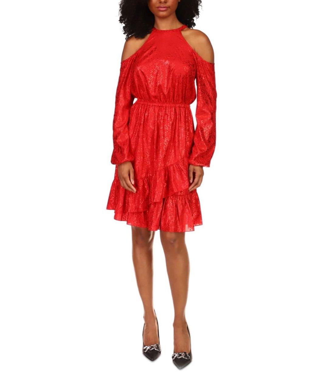 MICHAEL KORS Красное полиэстеровое коктейльное платье, фото 8