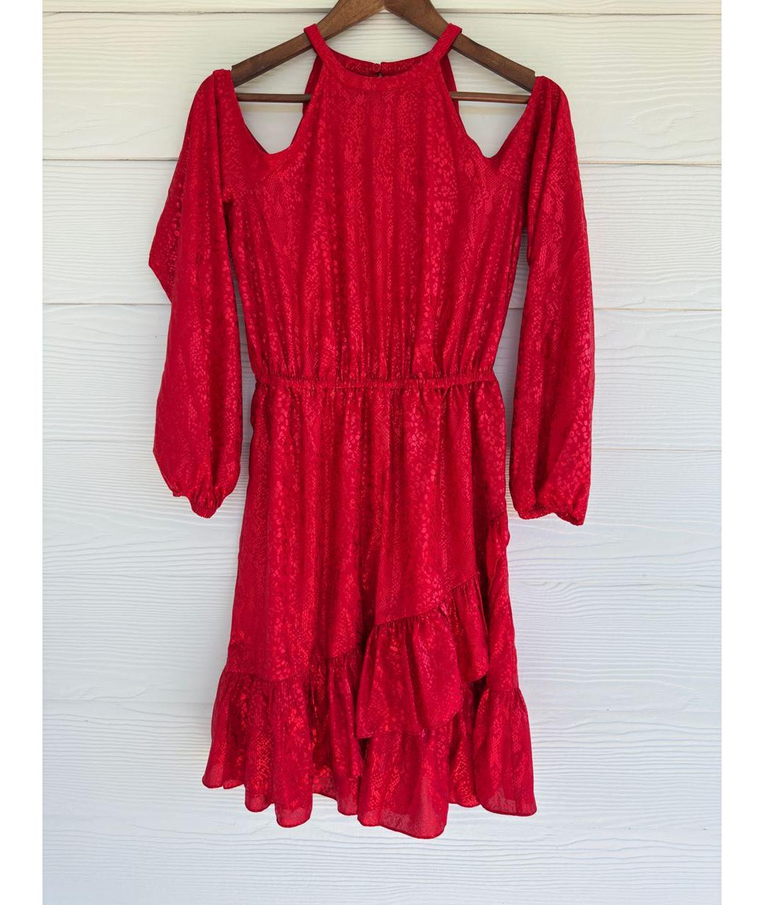 MICHAEL KORS Красное полиэстеровое коктейльное платье, фото 9