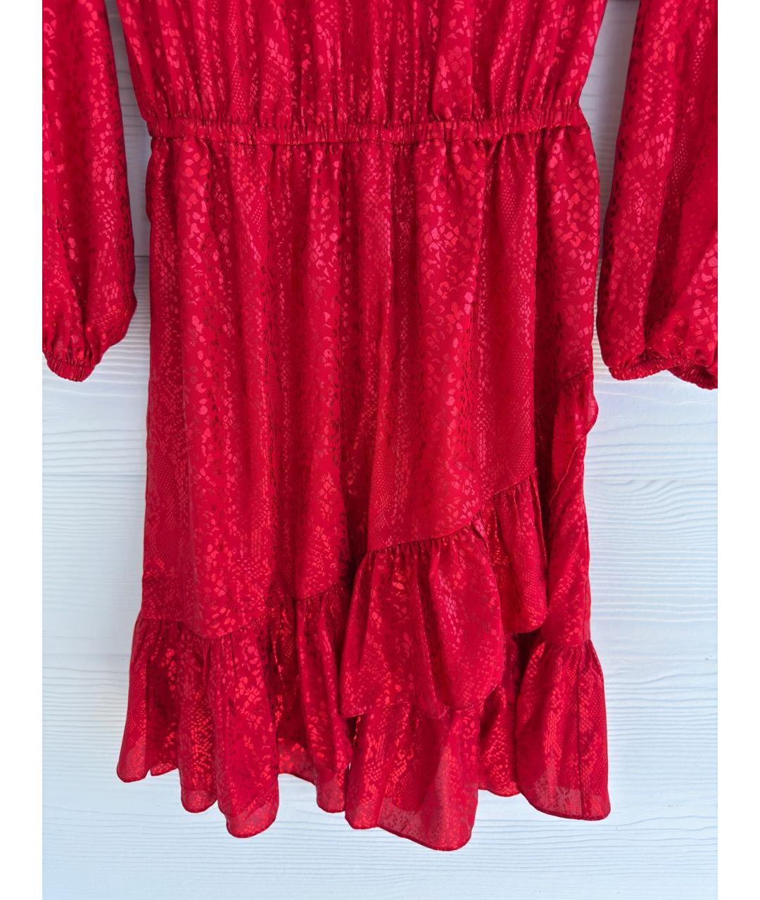 MICHAEL KORS Красное полиэстеровое коктейльное платье, фото 3