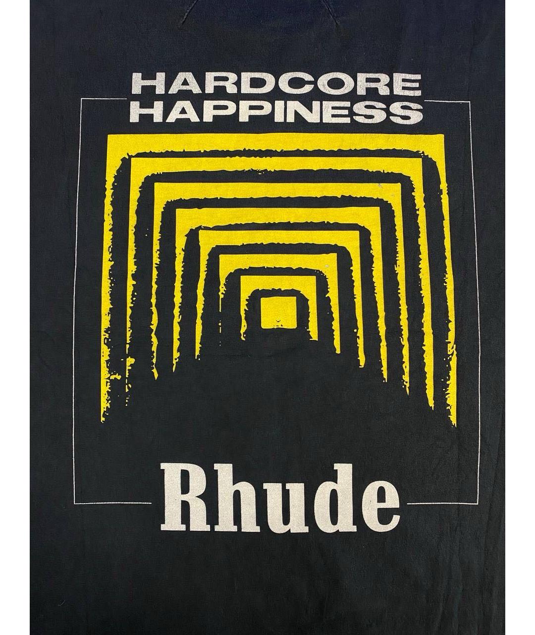 RHUDE Черная хлопковая футболка, фото 4