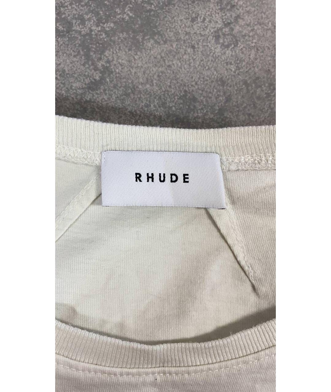 RHUDE Бежевая хлопковая футболка, фото 6