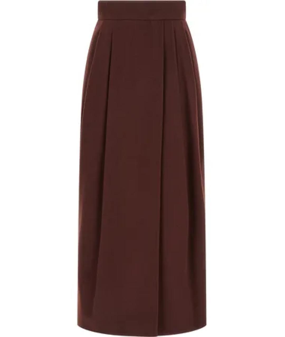 MAX MARA Бордовая шерстяная юбка миди, фото 1