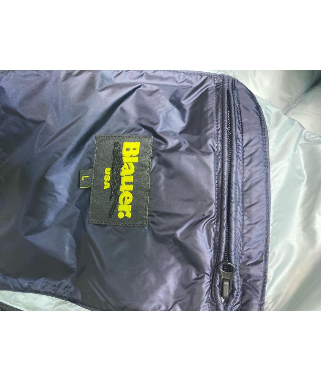 BLAUER Темно-синий полиамидовый пуховик, фото 3