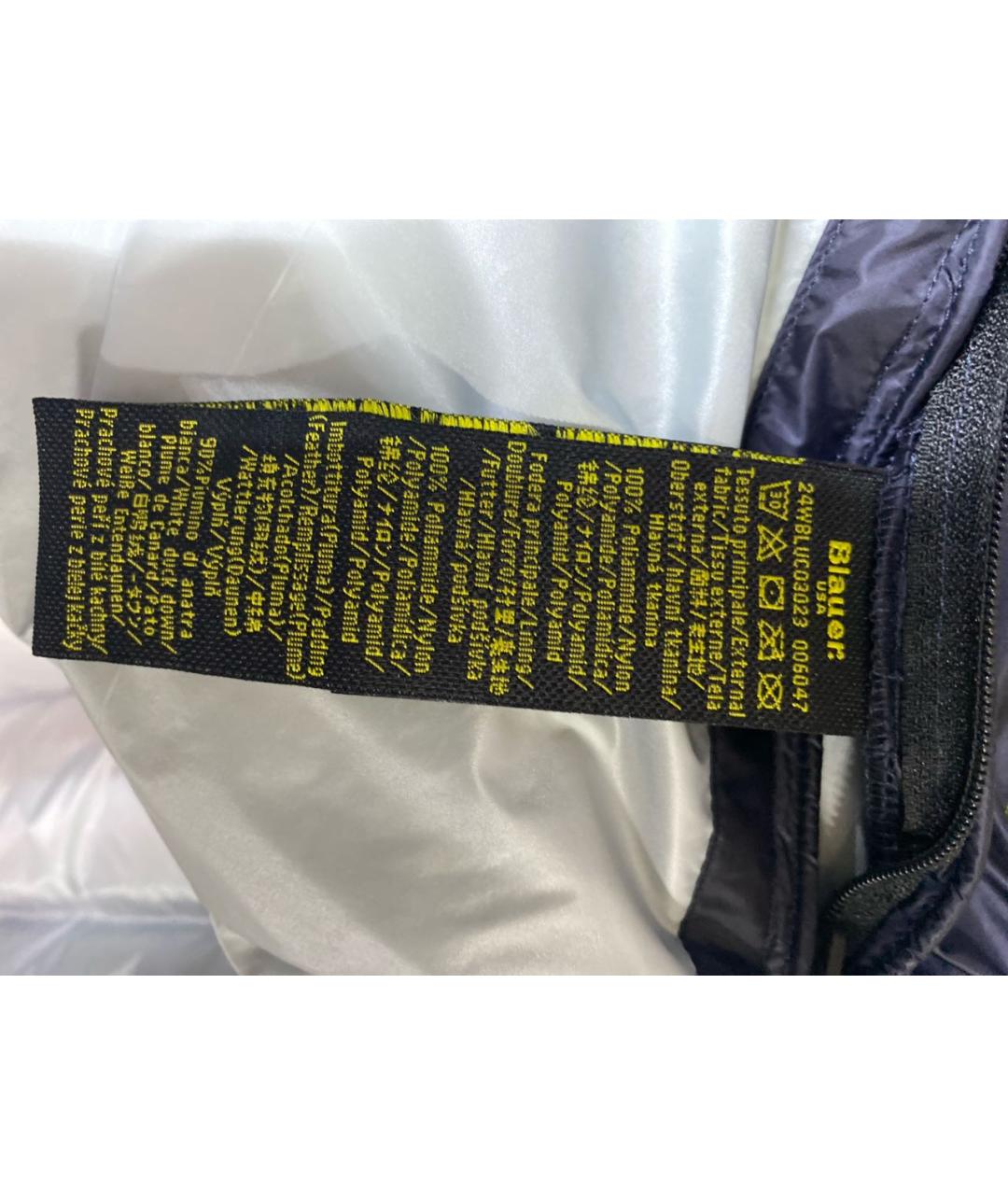 BLAUER Темно-синий полиамидовый пуховик, фото 5