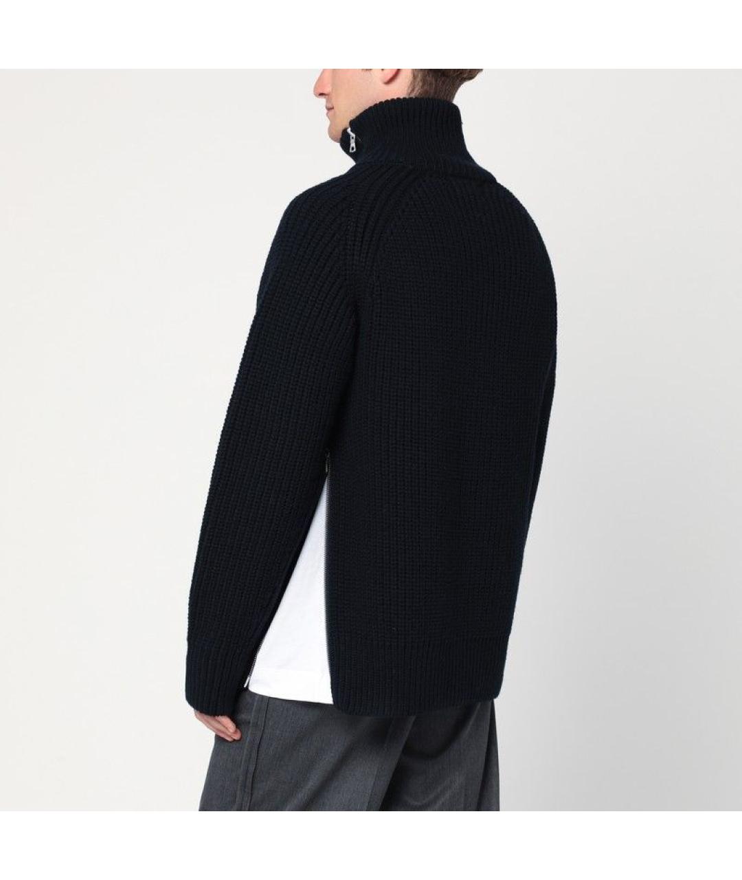 DRIES VAN NOTEN Синий шерстяной кардиган, фото 3