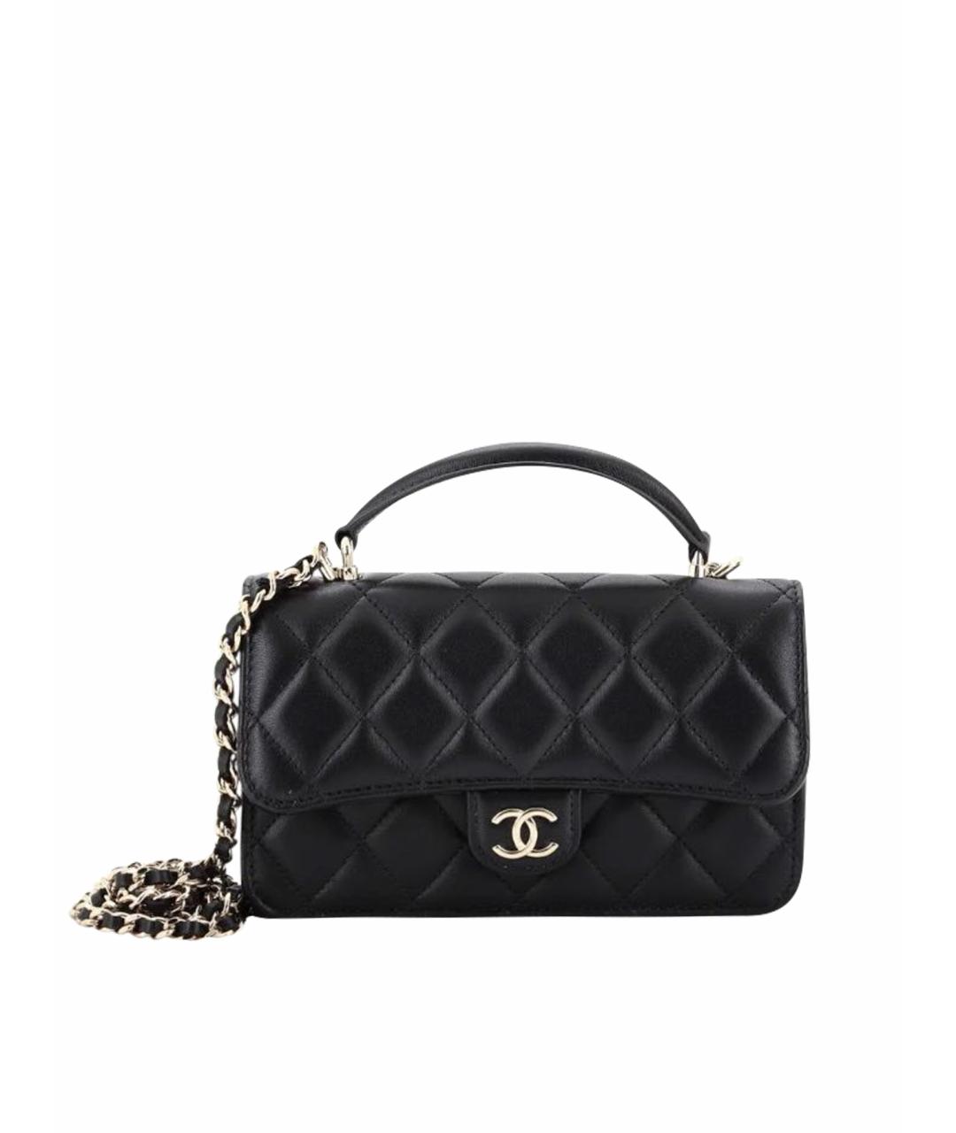 CHANEL Черная кожаная сумка через плечо, фото 1