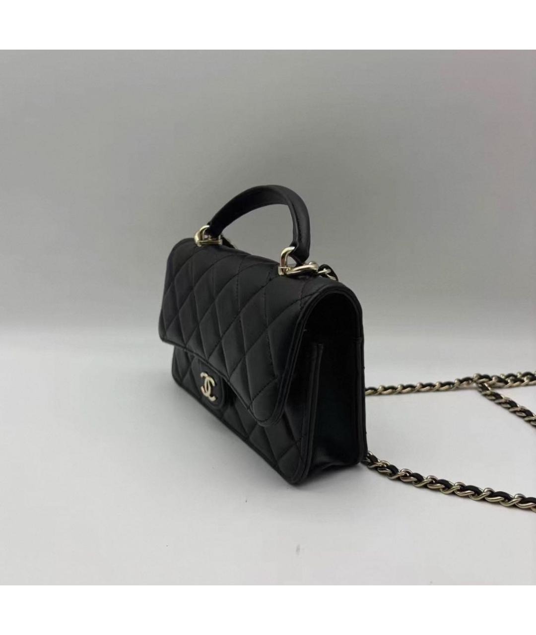 CHANEL Черная кожаная сумка через плечо, фото 5