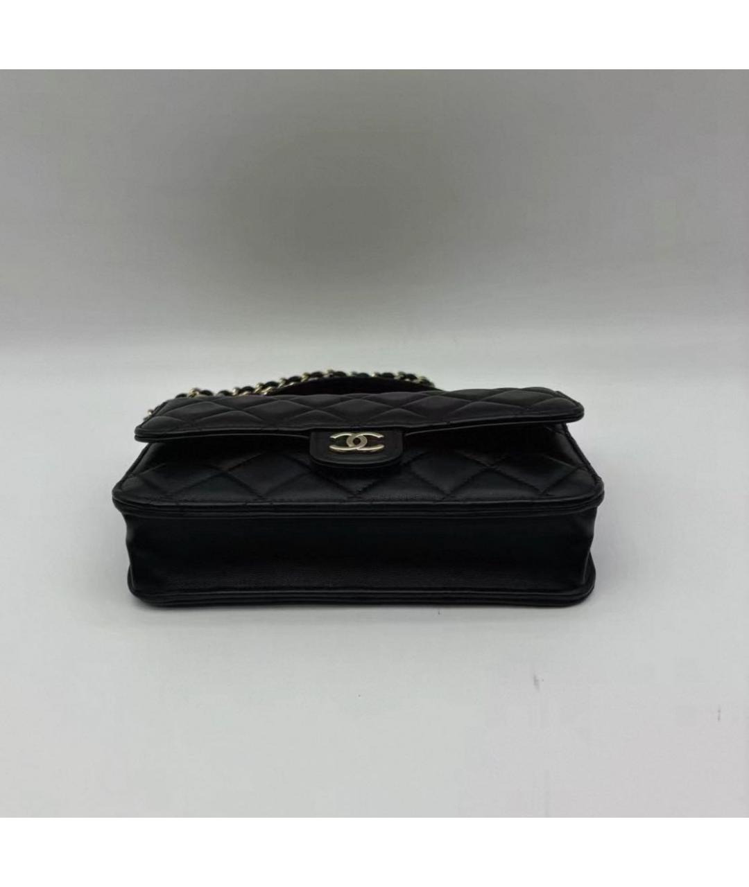 CHANEL Черная кожаная сумка через плечо, фото 7