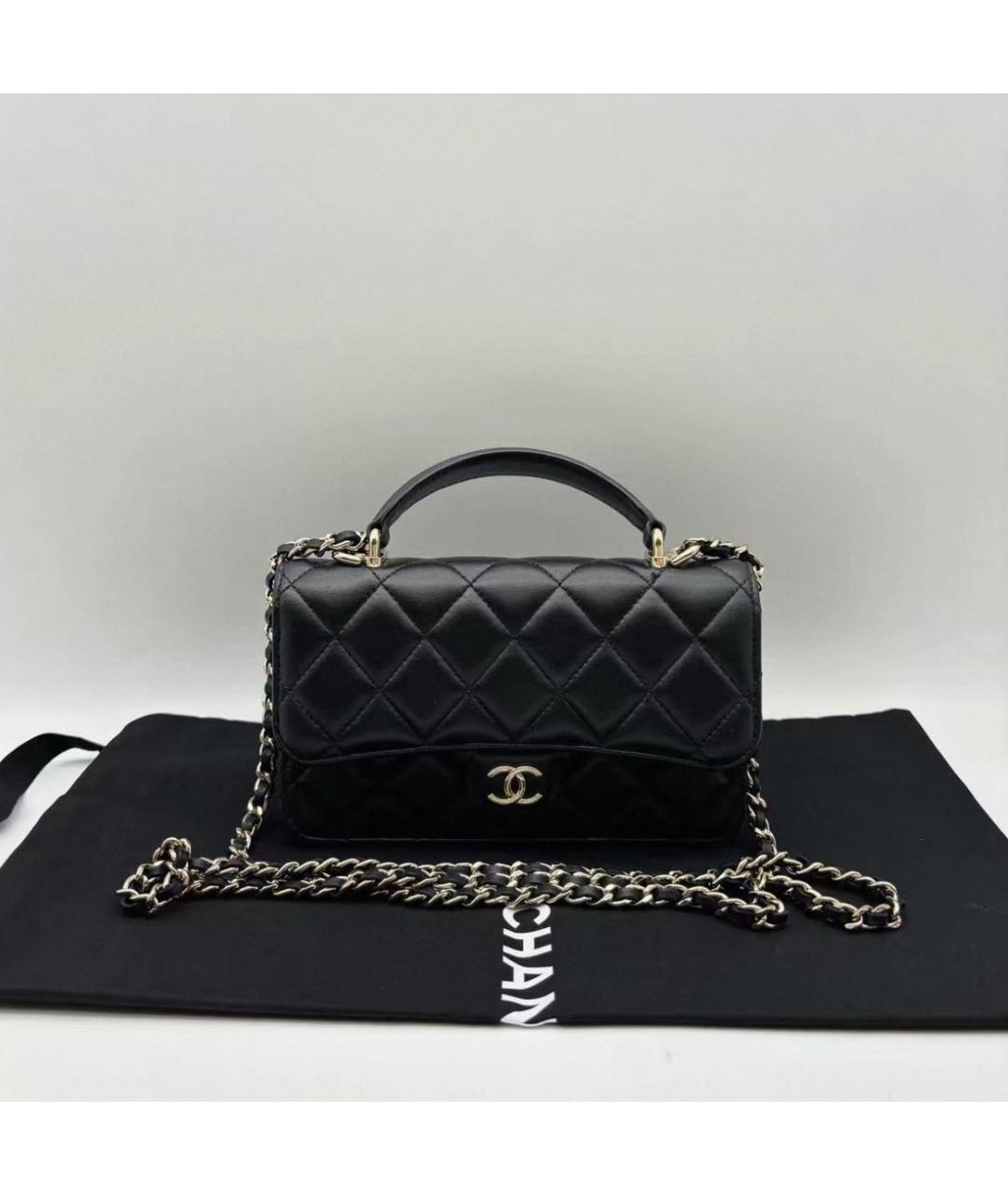 CHANEL Черная кожаная сумка через плечо, фото 2