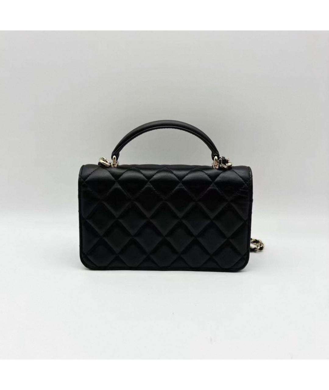 CHANEL Черная кожаная сумка через плечо, фото 3