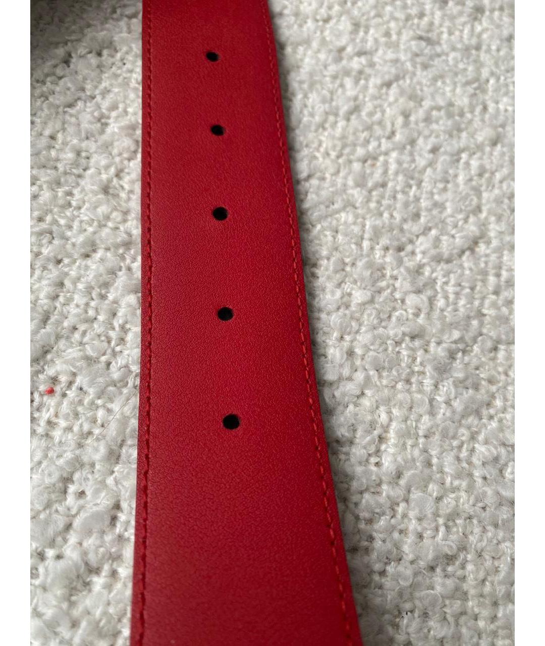 GUCCI Красный кожаный ремень, фото 5