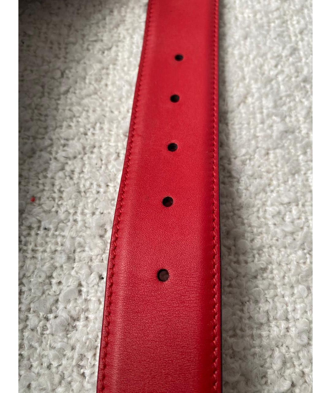 GUCCI Красный кожаный ремень, фото 4