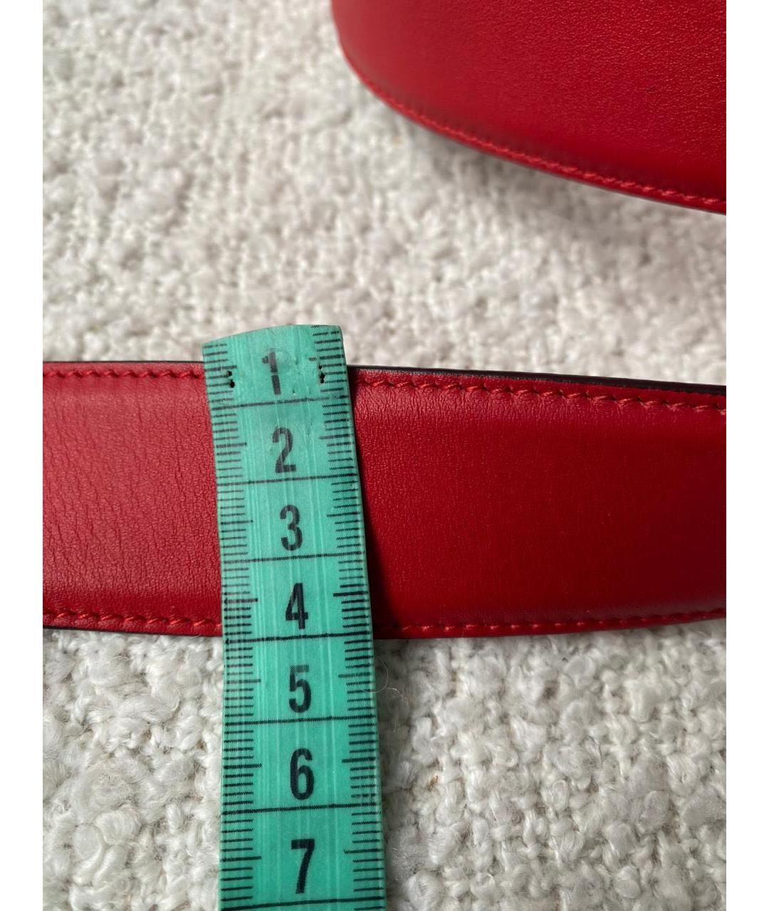 GUCCI Красный кожаный ремень, фото 3