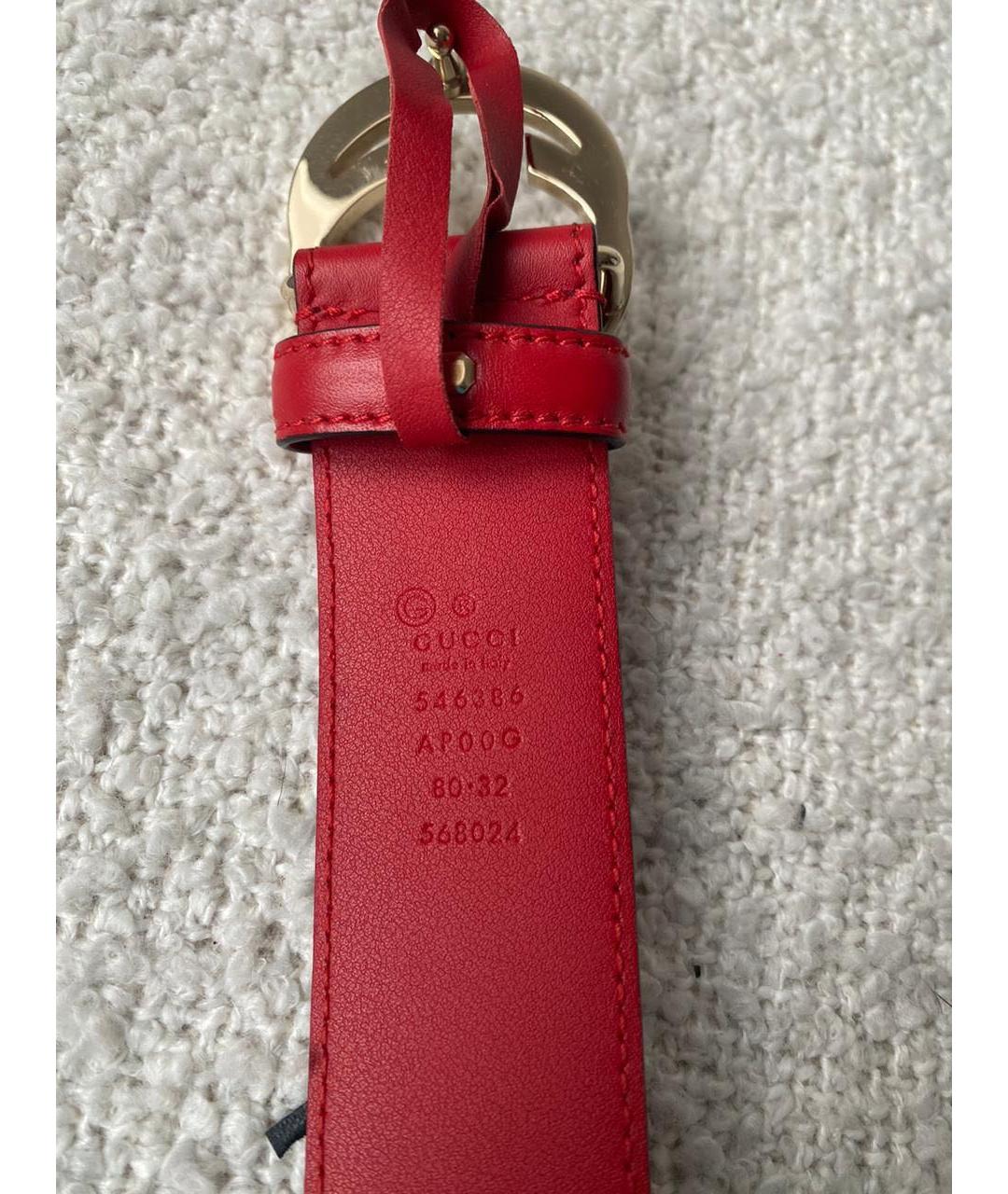 GUCCI Красный кожаный ремень, фото 6
