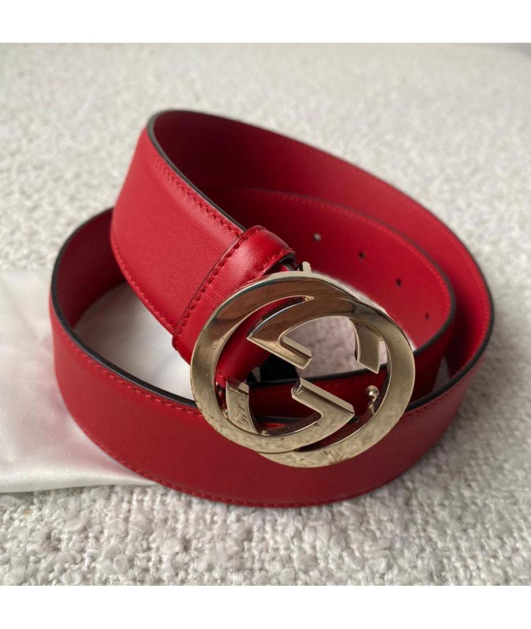 GUCCI Красный кожаный ремень, фото 2