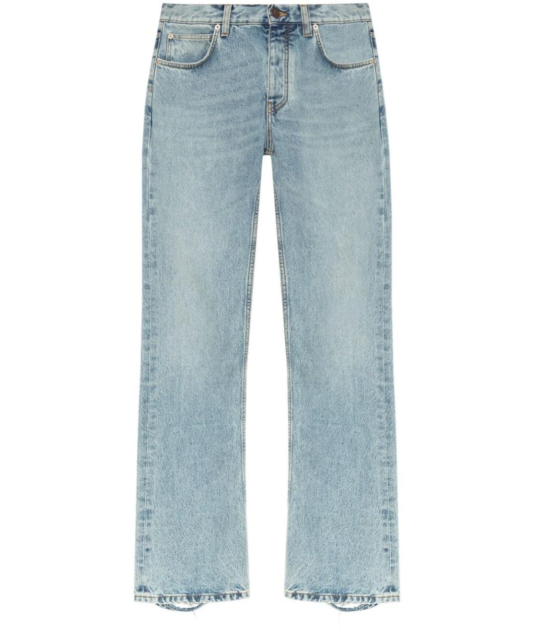 BALENCIAGA Синие хлопковые прямые джинсы, фото 1