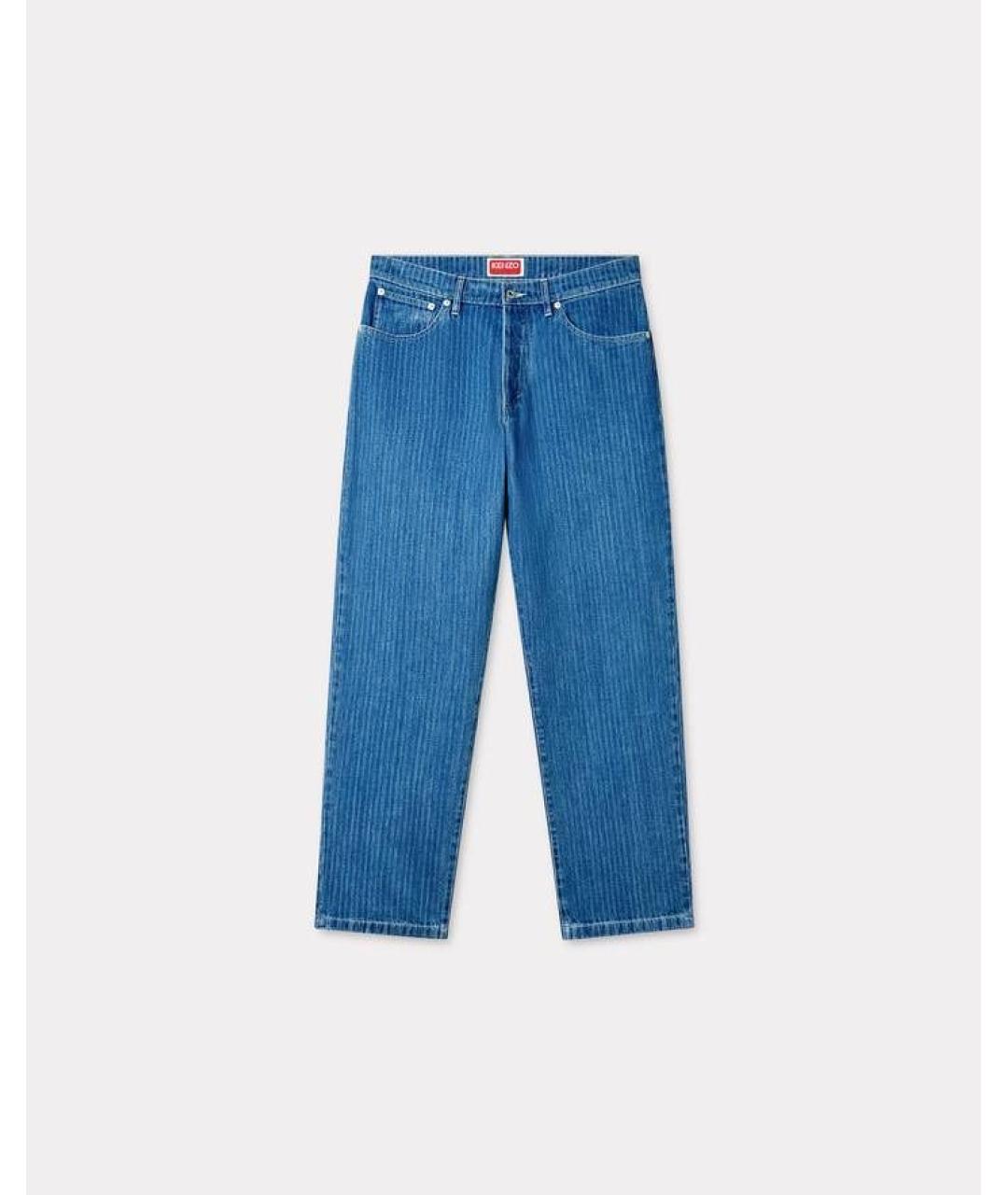 KENZO Синие хлопковые прямые джинсы, фото 3