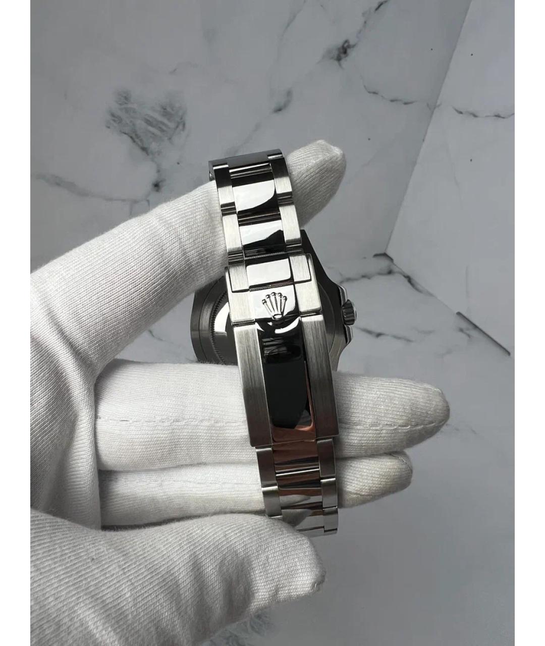 ROLEX Черные металлические часы, фото 7