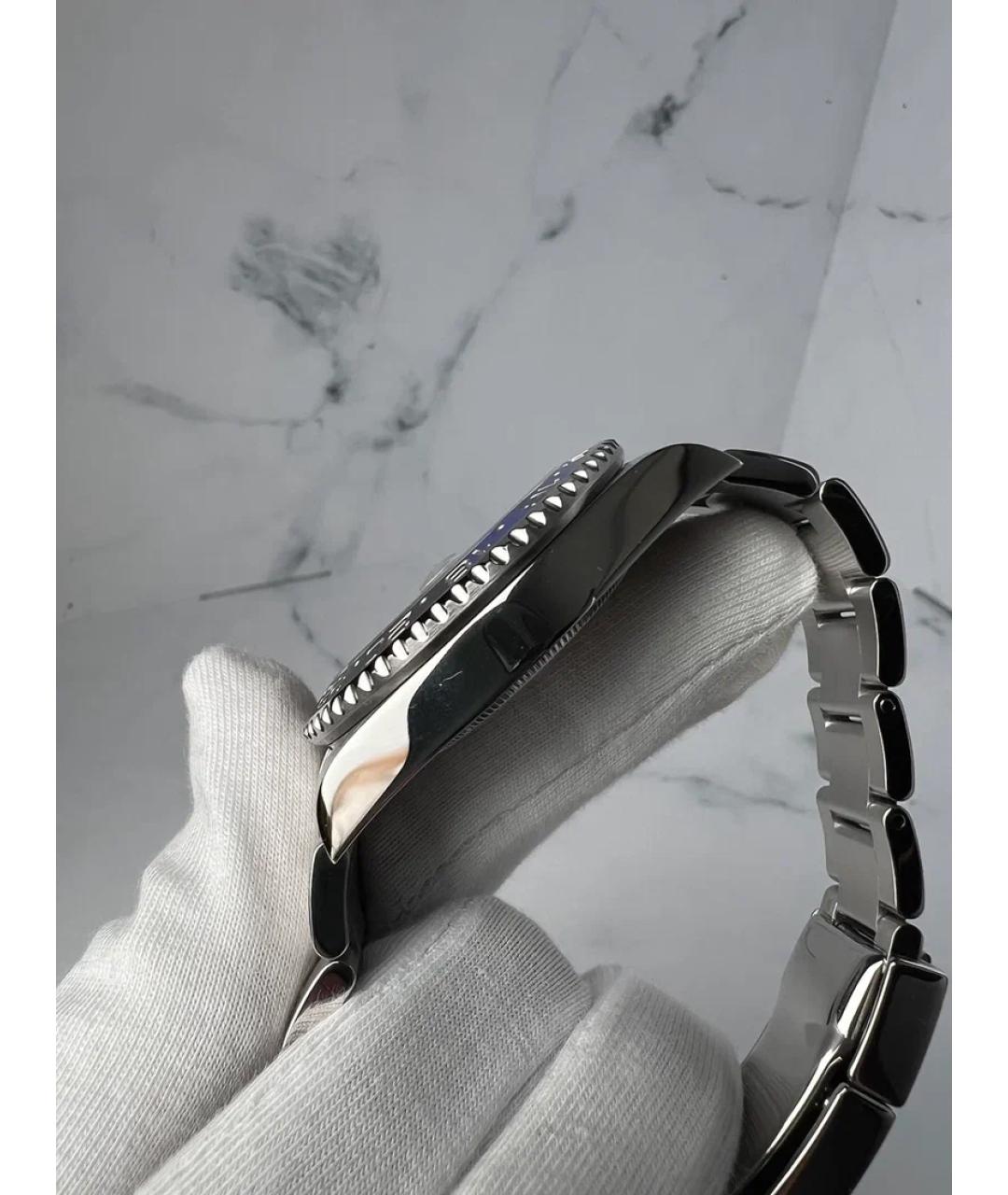 ROLEX Черные металлические часы, фото 5