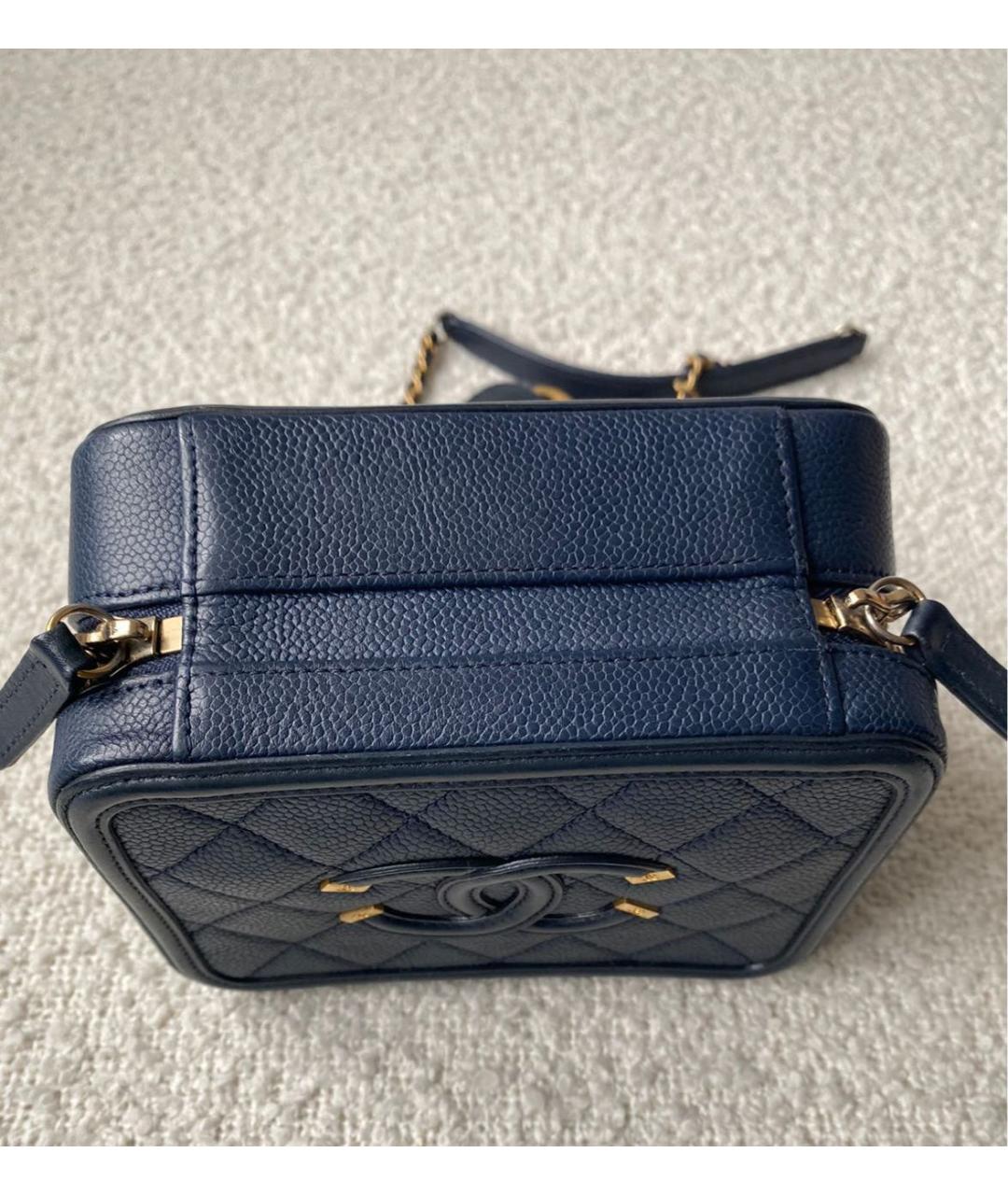CHANEL Темно-синяя кожаная сумка через плечо, фото 8