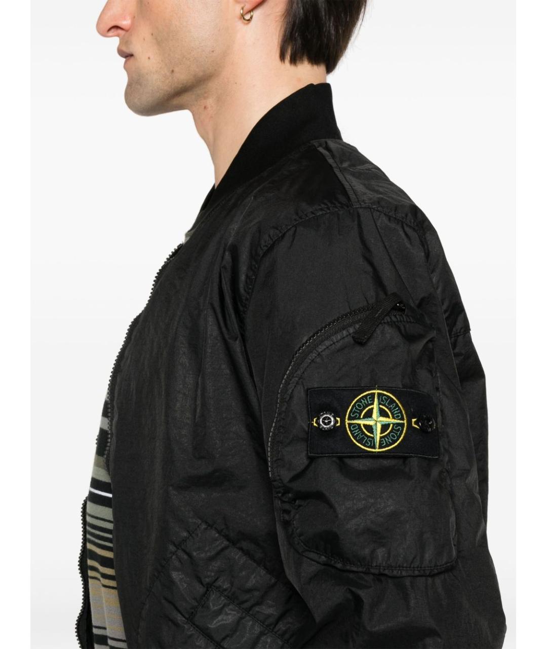 STONE ISLAND Черная полиамидовая куртка, фото 3