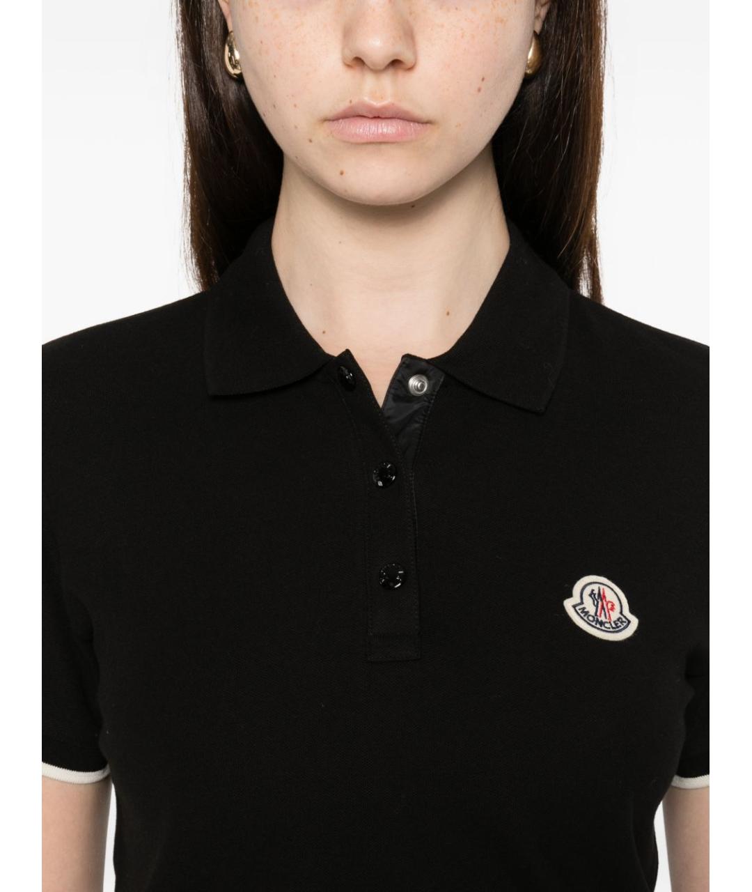 MONCLER Черная хлопковая футболка, фото 4