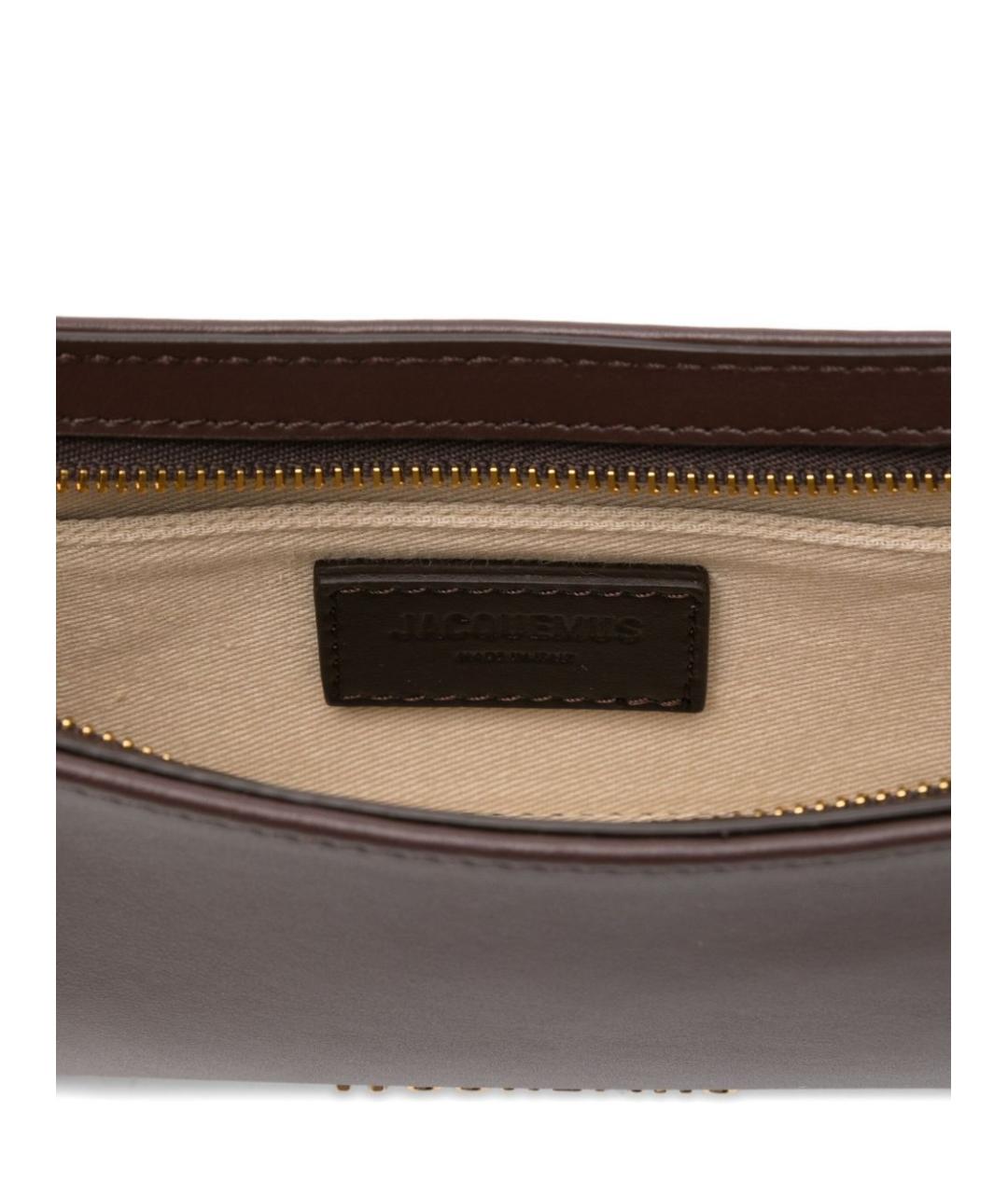 JACQUEMUS Коричневая кожаная сумка через плечо, фото 5