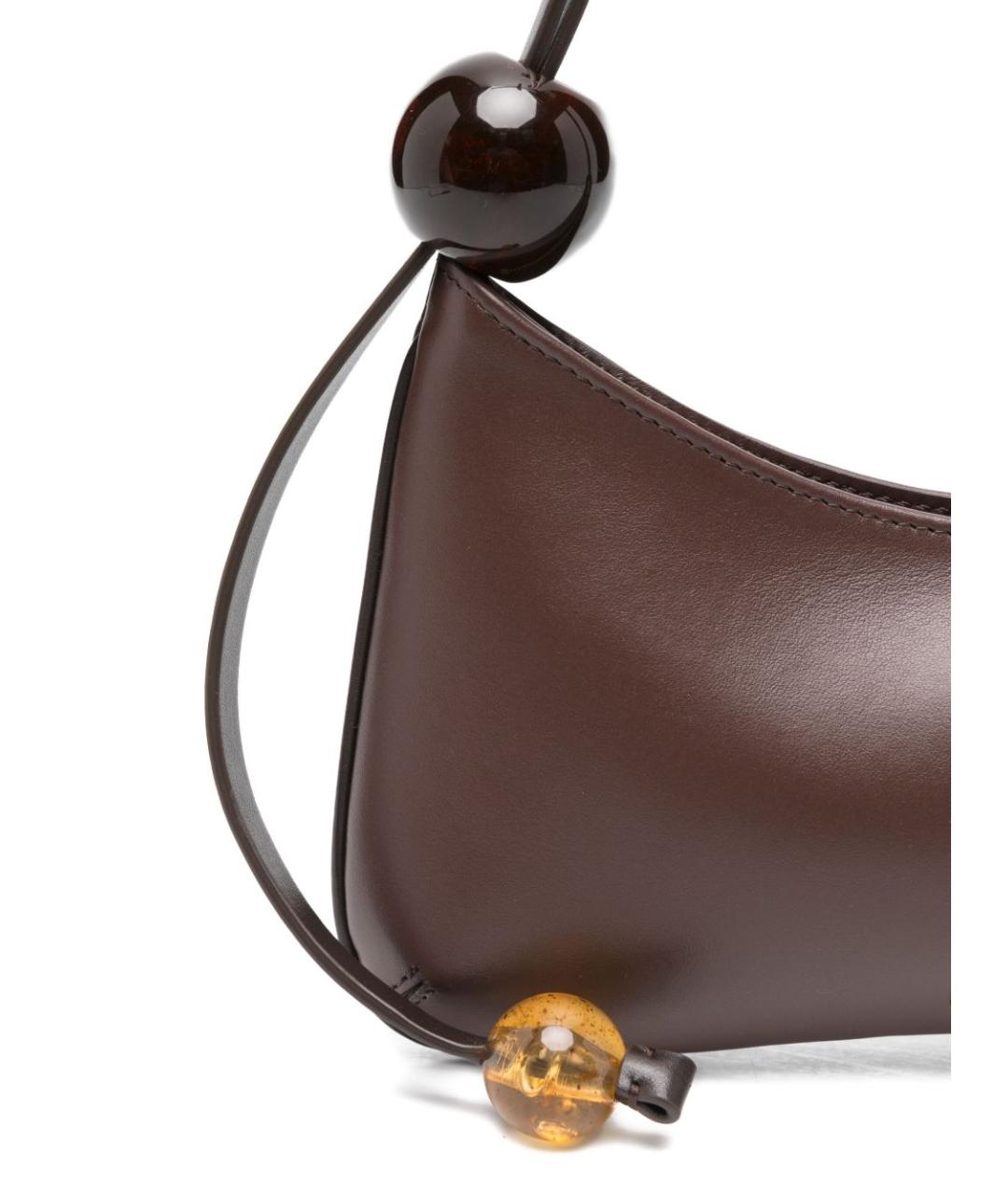 JACQUEMUS Коричневая кожаная сумка через плечо, фото 4