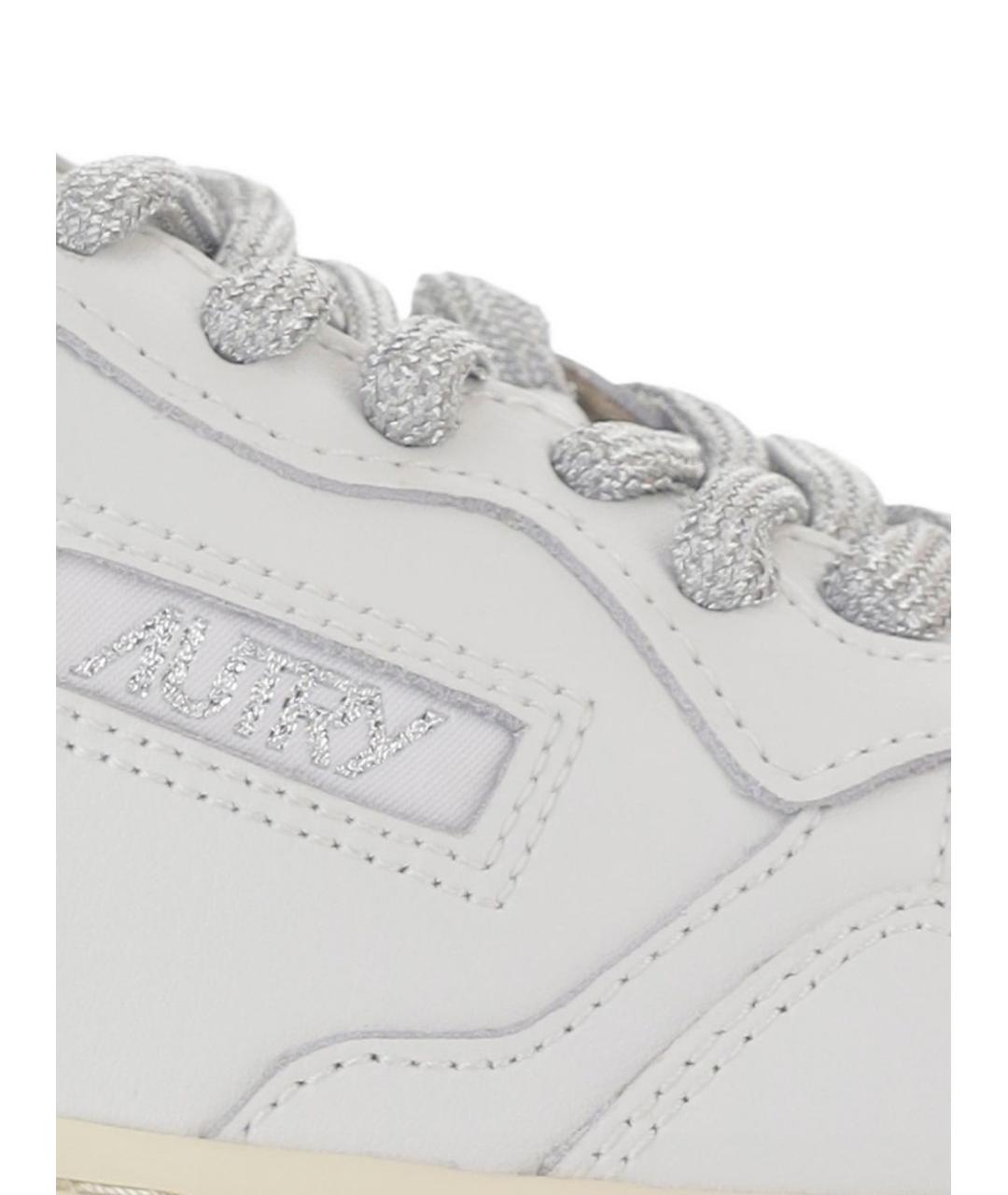 AUTRY Серебряные кожаные кроссовки, фото 2