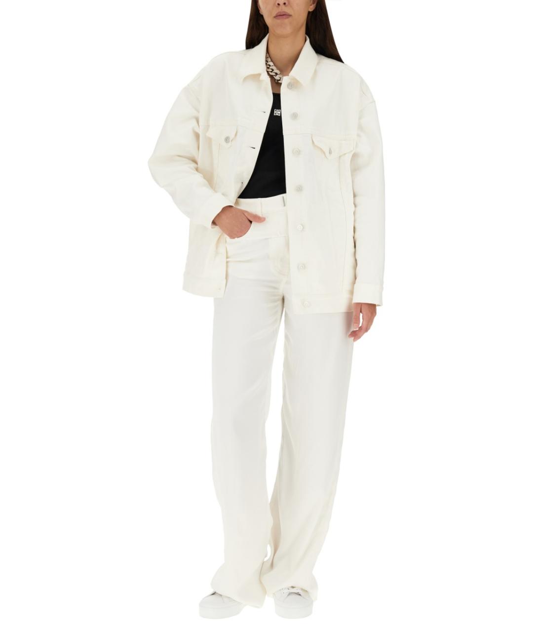 GIVENCHY Белые хлопковые прямые джинсы, фото 3