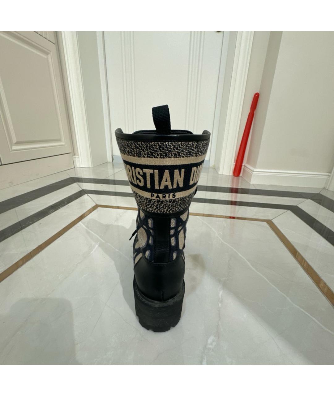 CHRISTIAN DIOR Темно-синие кожаные кеды, фото 4