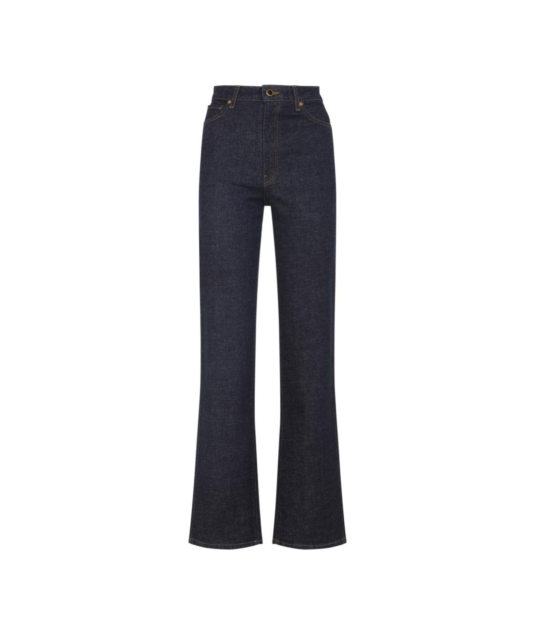 KHAITE Синие хлопковые джинсы клеш, фото 1