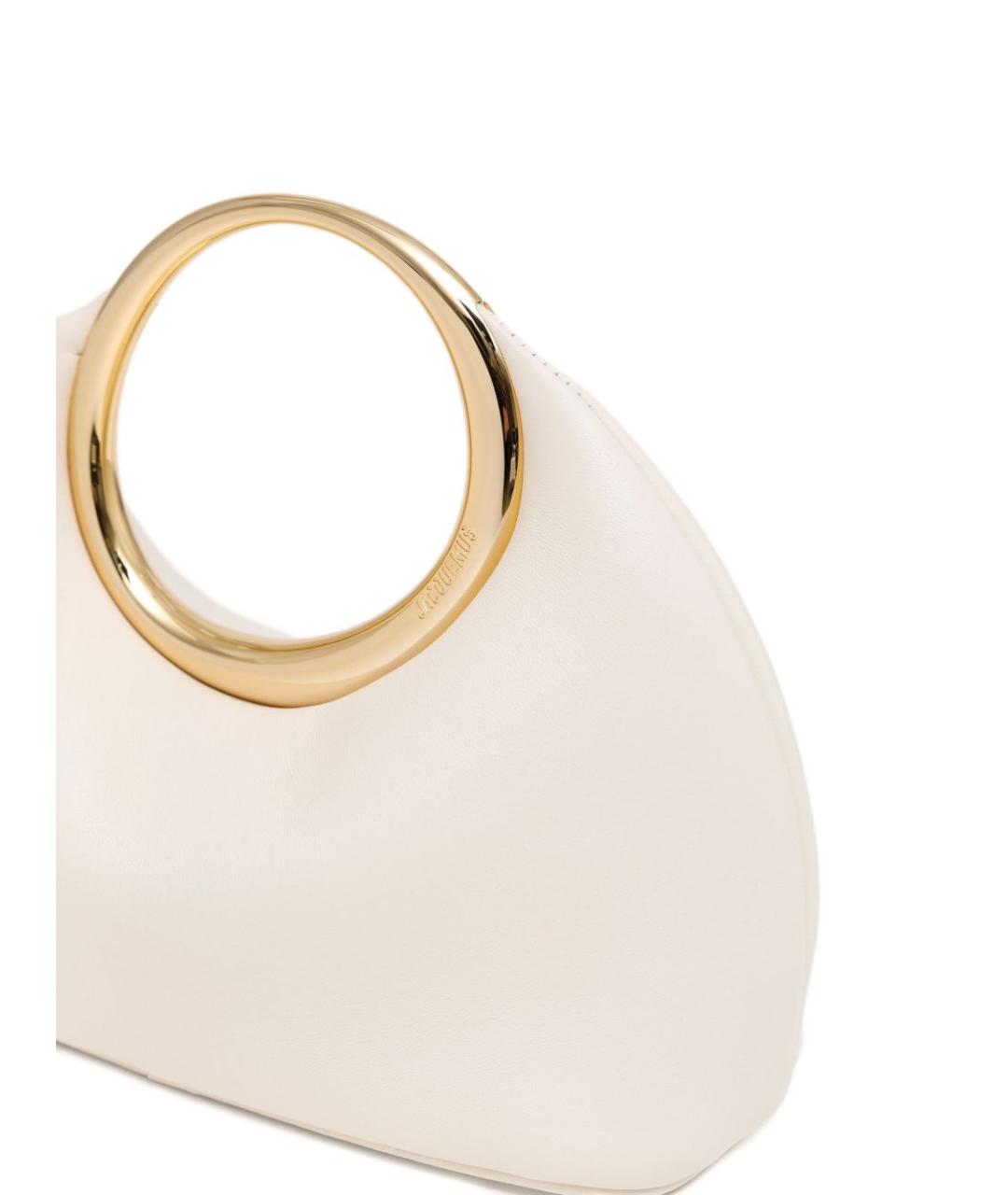 JACQUEMUS Бежевая кожаная сумка с короткими ручками, фото 3