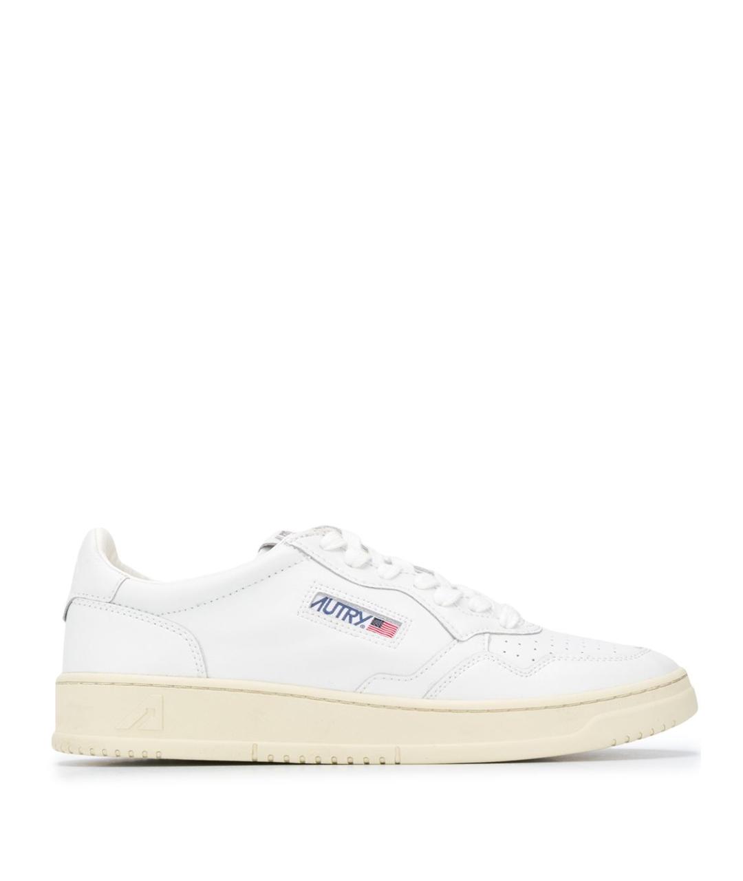 AUTRY Белые кожаные низкие кроссовки / кеды, фото 1