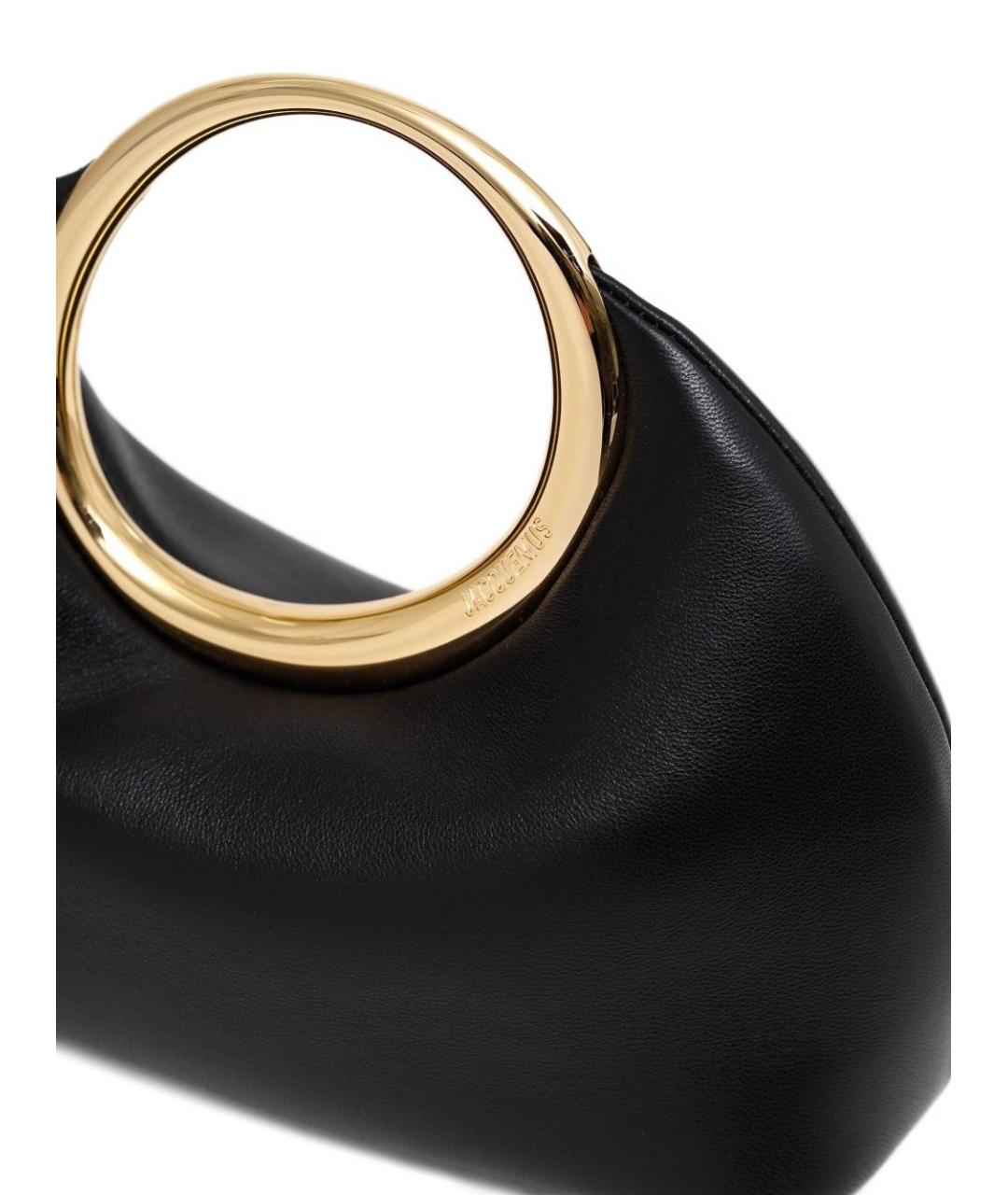 JACQUEMUS Черная кожаная сумка с короткими ручками, фото 3